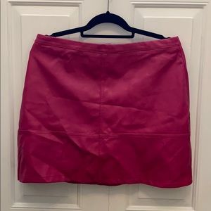 Faux Leather Pink Skirt